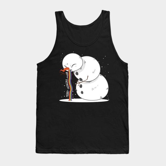 Merry Huhuua..mas Ugly Snowman Tank Top by avshirtnation